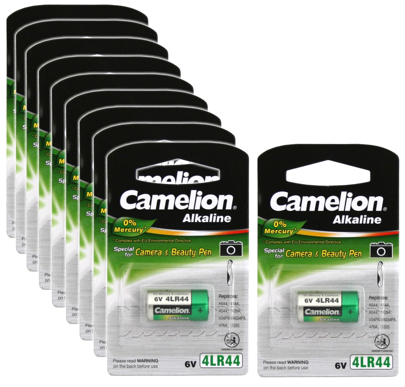 10x Packung CAMELION Plus Alkaline Kamera Batterie 4LR44 6V A544 ...